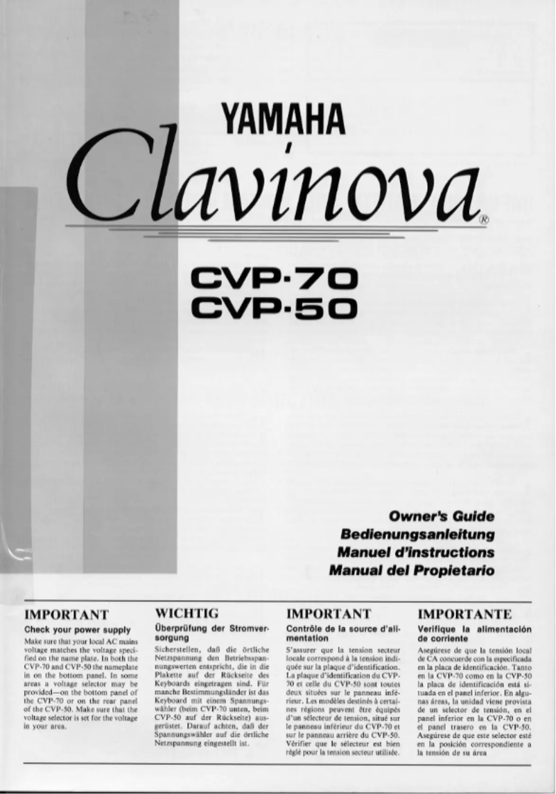Página 1 del manual Manual de usuario Yamaha Clavinova CVP-50