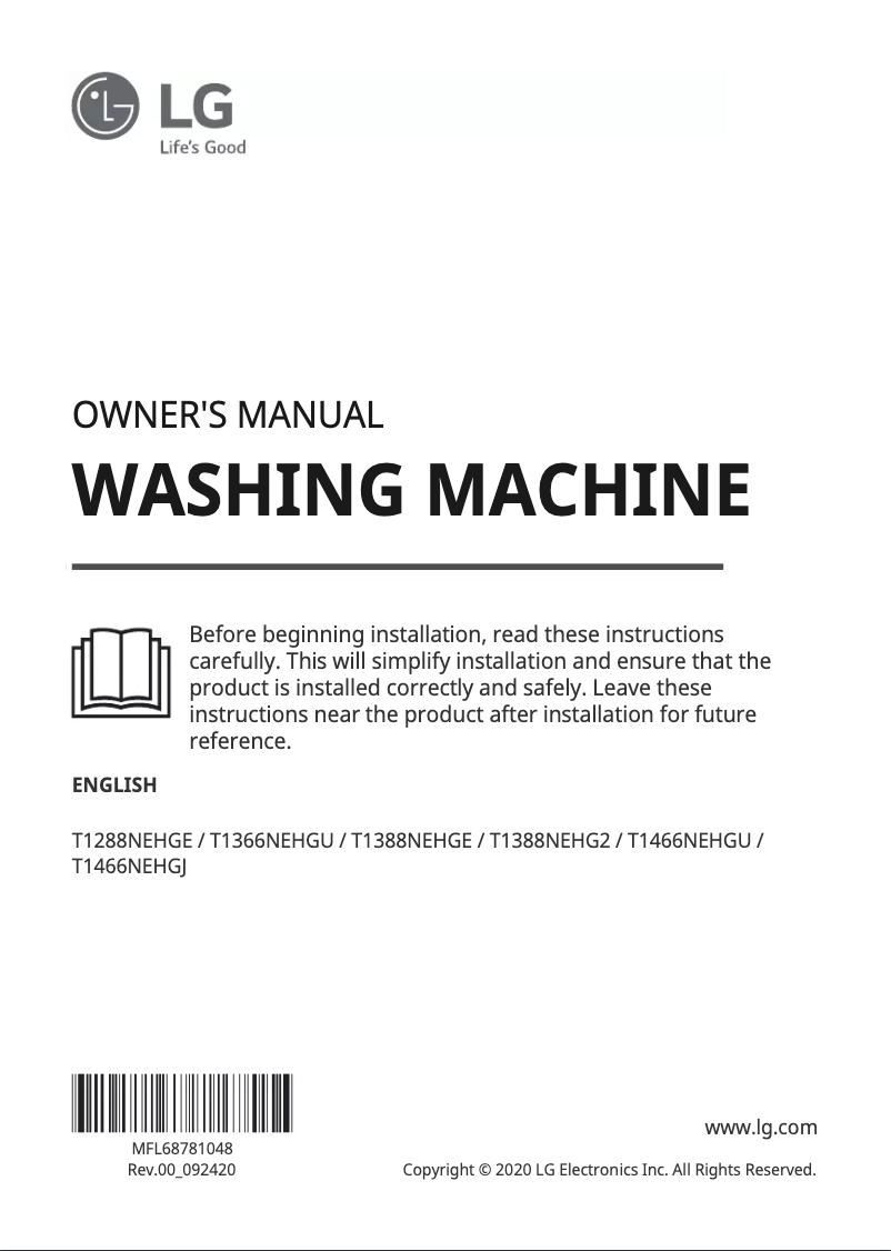 Imagen de la primera página del manual del dispositivo T1388NEHGE