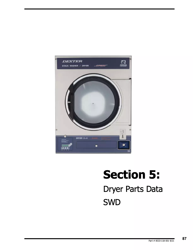 Página 1 del manual Manual de usuario Dexter Laundry T-350 SWD Express
