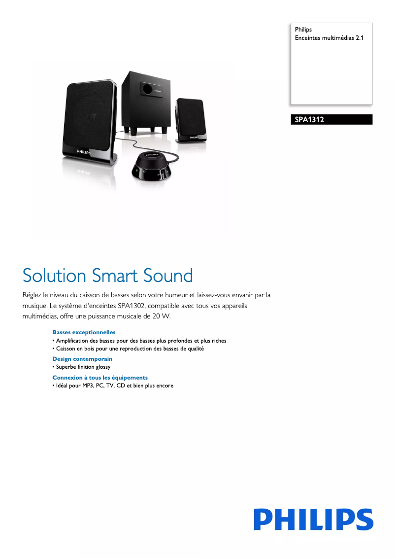 Imagen de la primera página del manual del dispositivo SPA1312