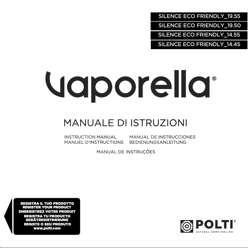 Página nº 1 - Manual de usuario Polti Vaporella Silence Eco Friendly 14.45