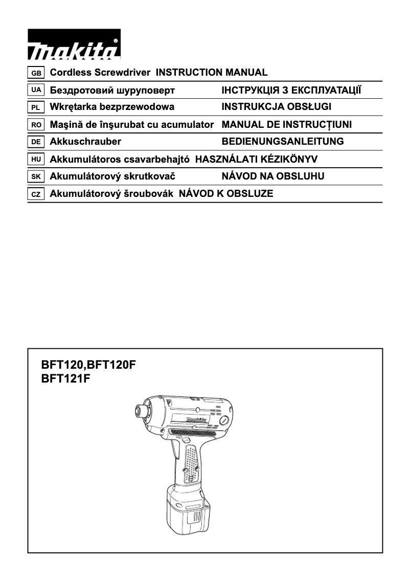 Página 1 del manual Manual de usuario Makita BFT120