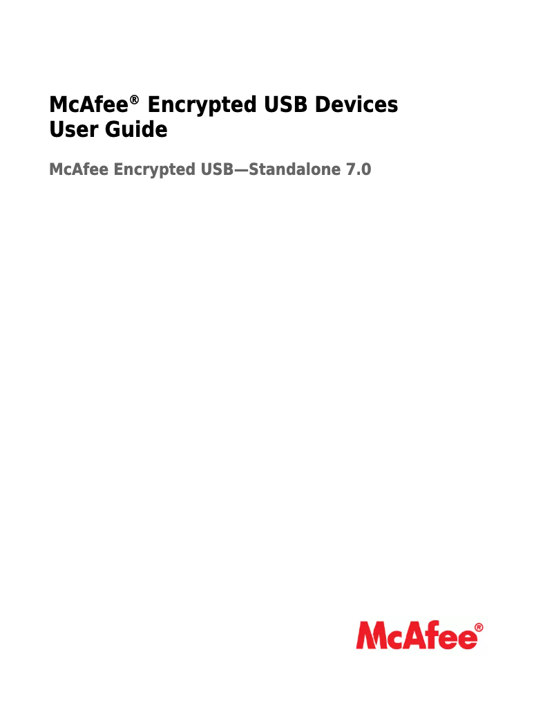 Página nº 1 - Manual de usuario McAfee USB-HDDK-320GBFA