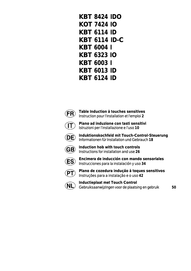 Página 1 del manual Manual de usuario Ariston Thermo KBT 6114 ID-C