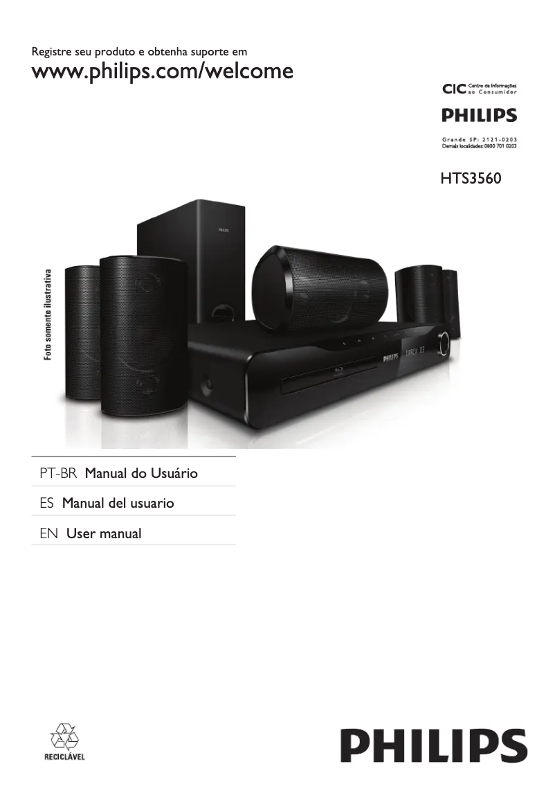 Imagen de la primera página del manual del dispositivo Immersive Sound HTS3560