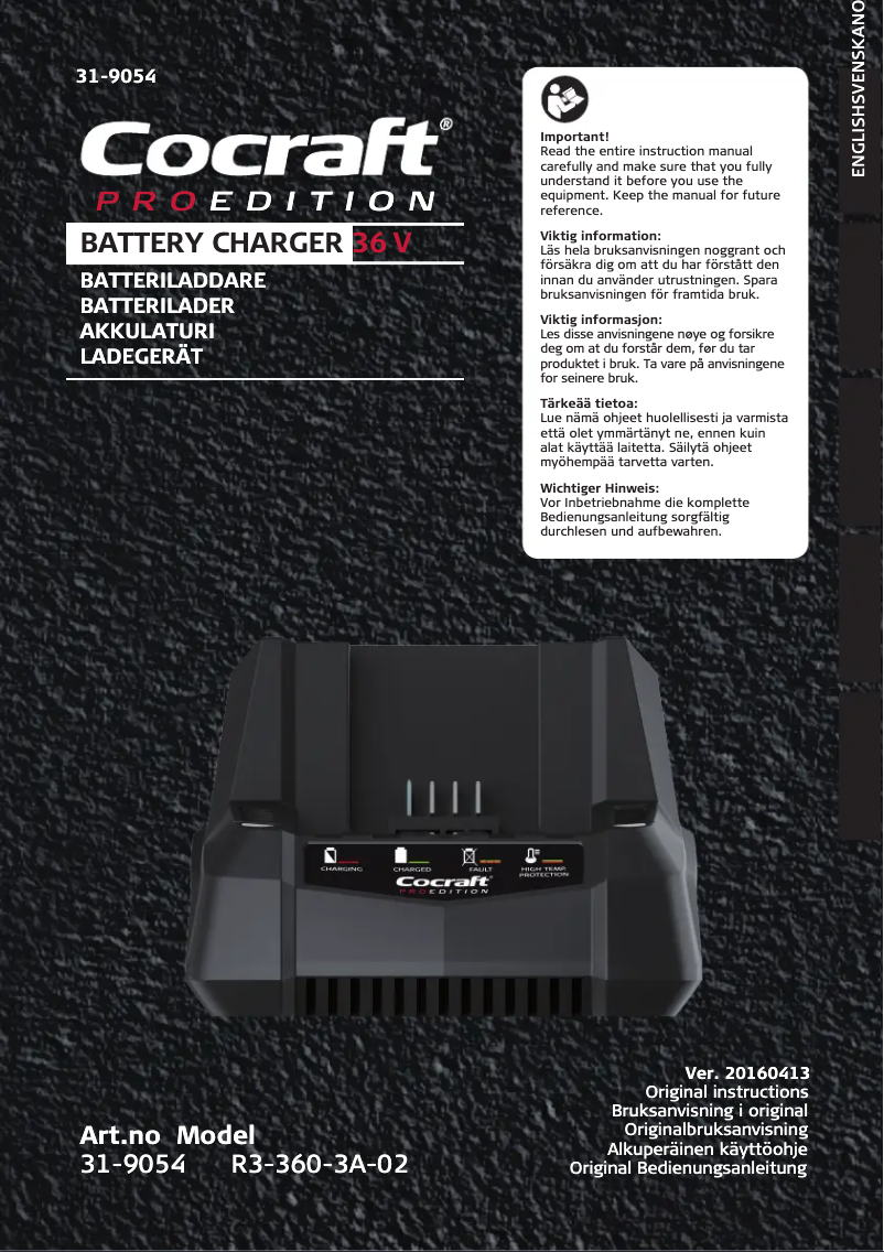 Imagen de la primera página del manual del dispositivo PRO 36 V