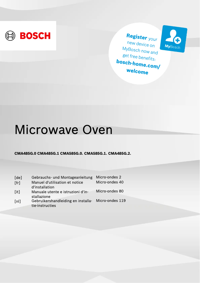 Imagen de la primera página del manual del dispositivo CMA585GB0