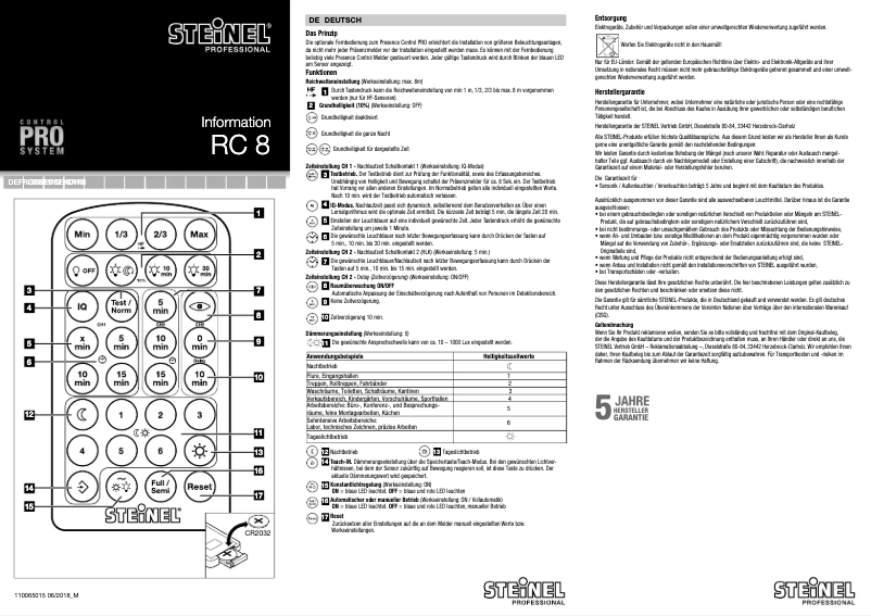 Imagen de la primera página del manual del dispositivo RC8