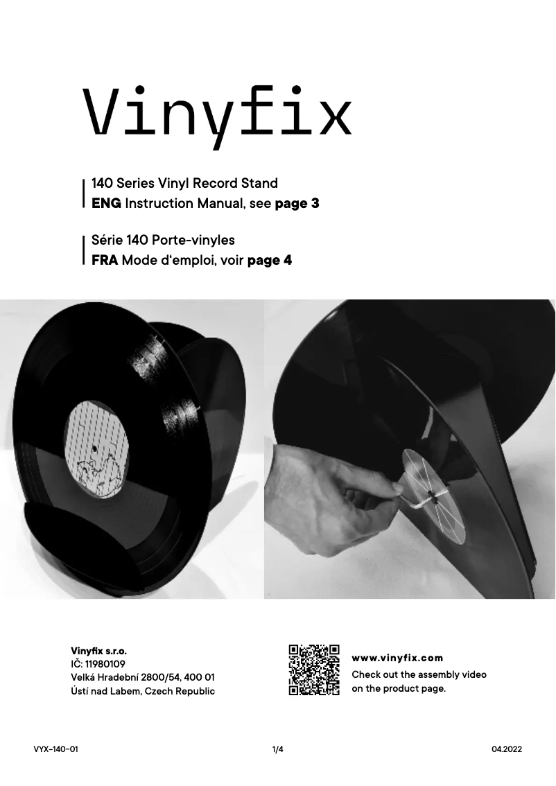 Imagen de la primera página del manual del dispositivo Vinyl Record Stand 140