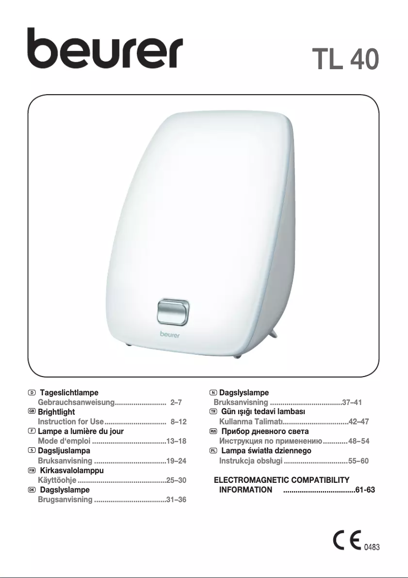 Imagen de la primera página del manual del dispositivo TL 40