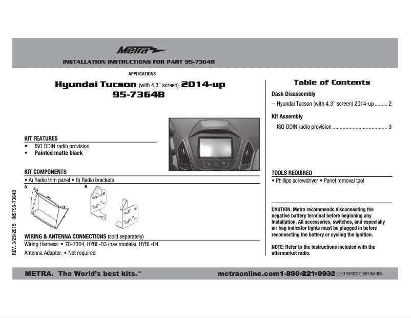 Imagen de la primera página del manual del dispositivo 95-7364B