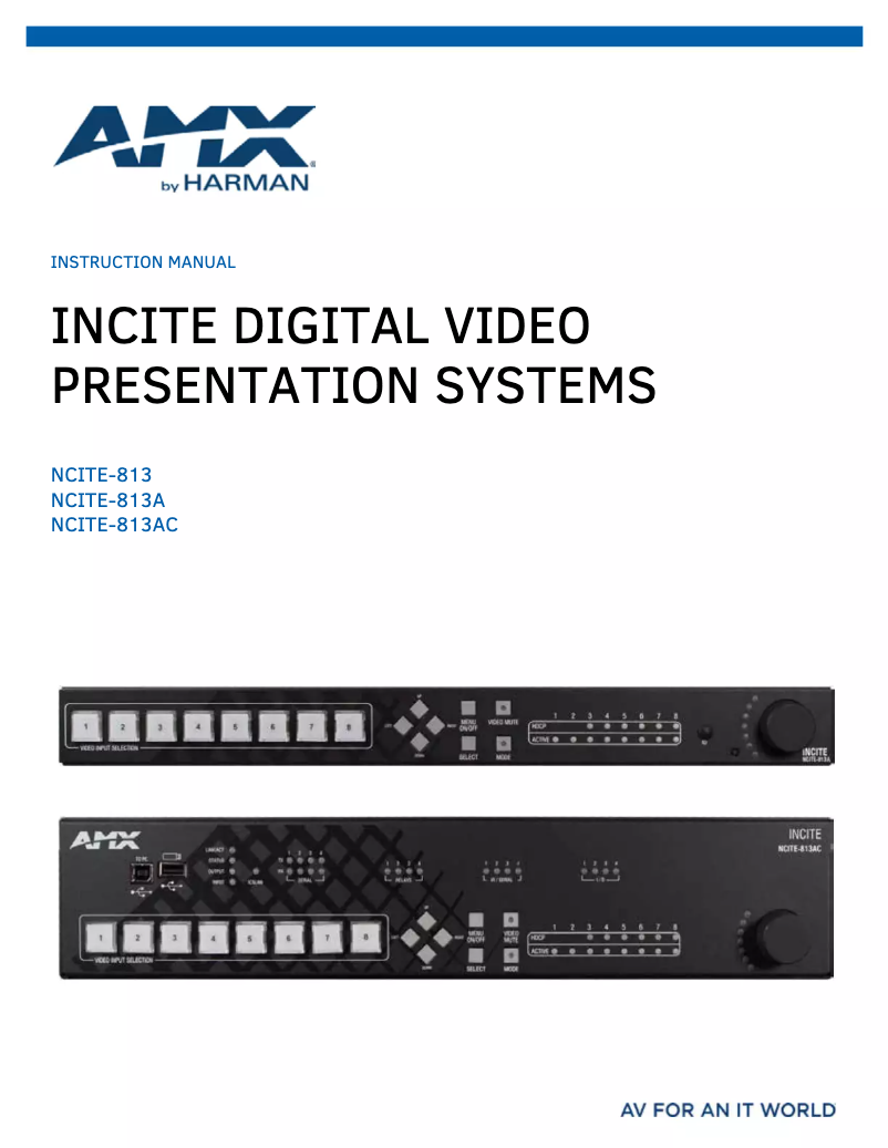 Imagen de la primera página del manual del dispositivo NCITE-813A