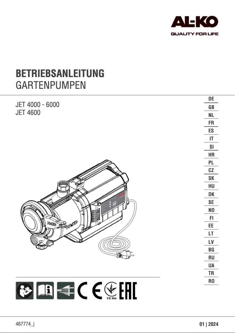Página 1 del manual Manual de usuario AL-KO Jet 4000
