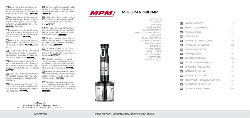 Página 1 del manual Manual de usuario MPM MBL-34M