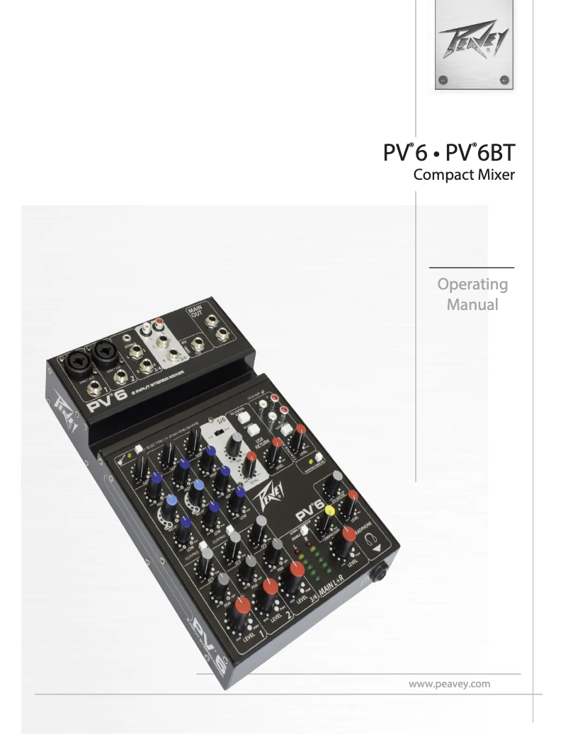 Página 1 del manual Manual de usuario Peavey PV 6BT