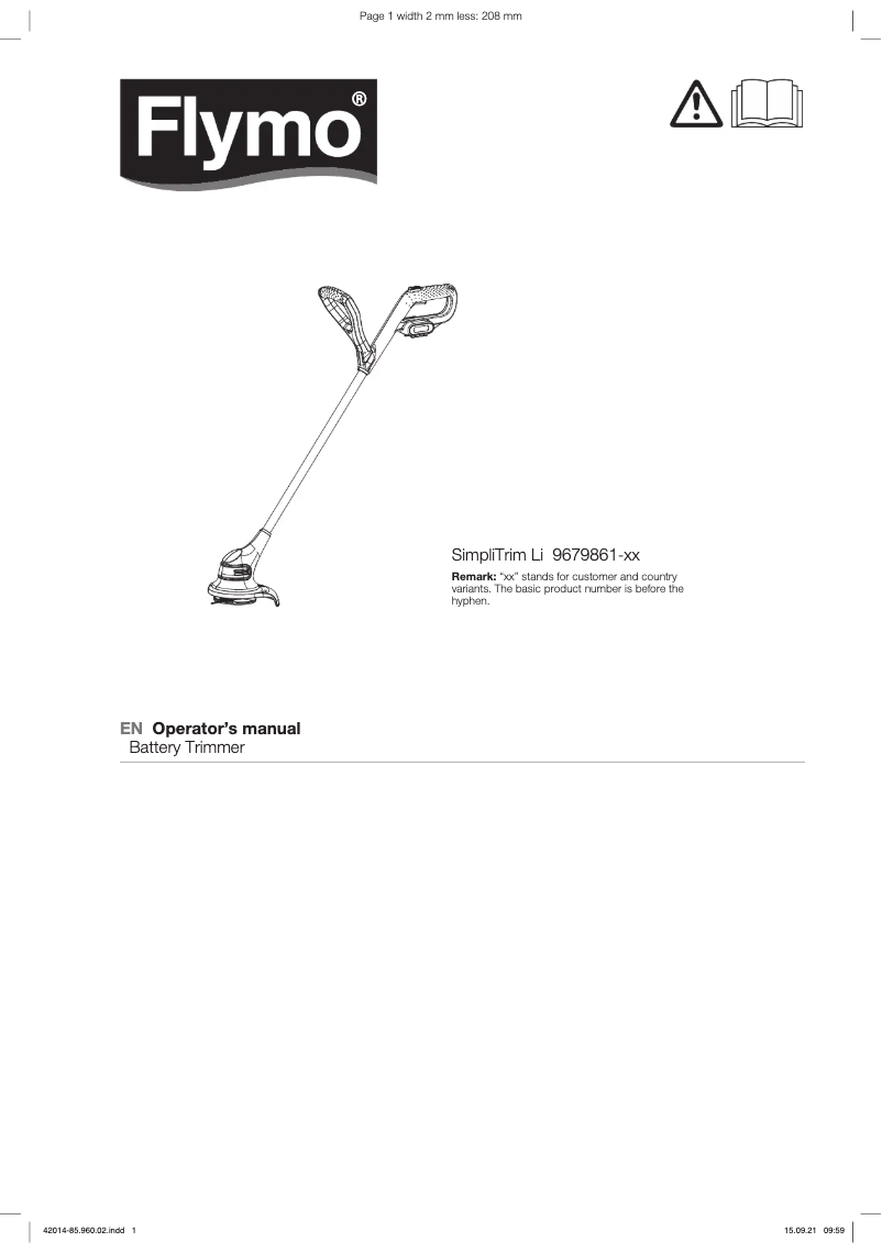 Página nº 1 - Manual de usuario Flymo SimpliTrim Li