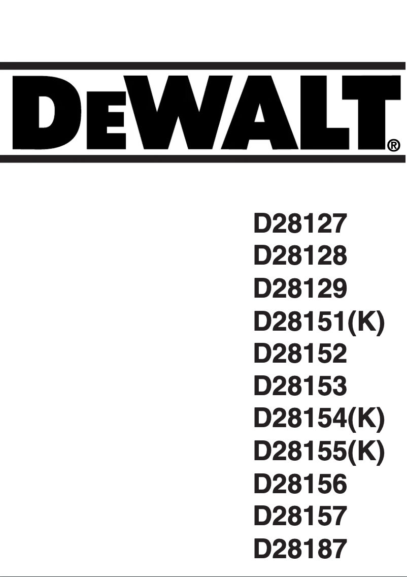 Página 1 del manual Manual de usuario DeWalt D28187