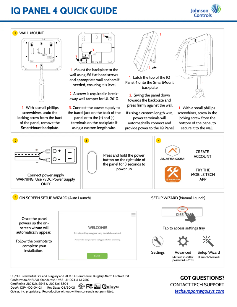 Imagen de la primera página del manual del dispositivo IQ Panel 4