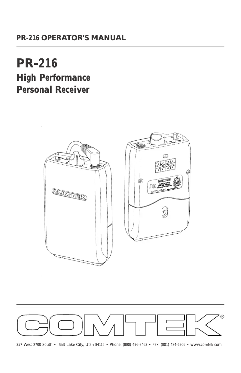 Imagen de la primera página del manual del dispositivo PR-216