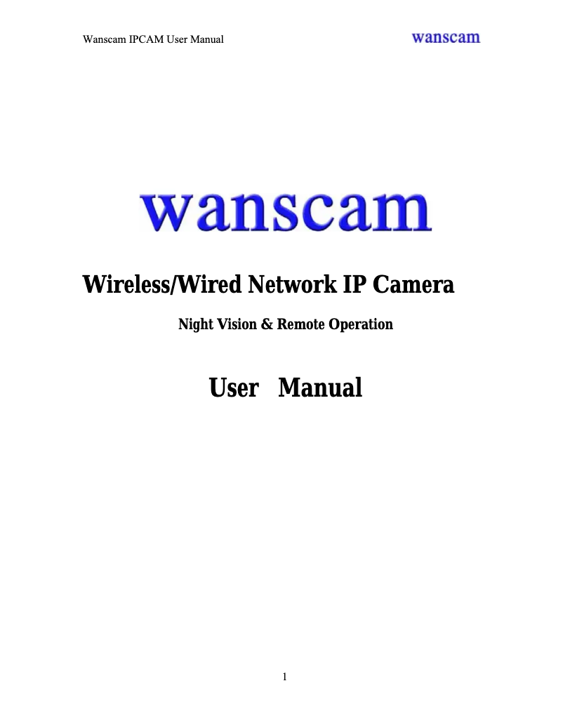 Imagen de la primera página del manual del dispositivo AJ Series IP Camera