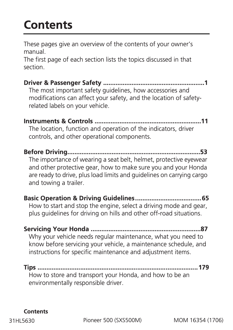 Imagen de la primera página del manual del dispositivo Pioneer 500 (2018)