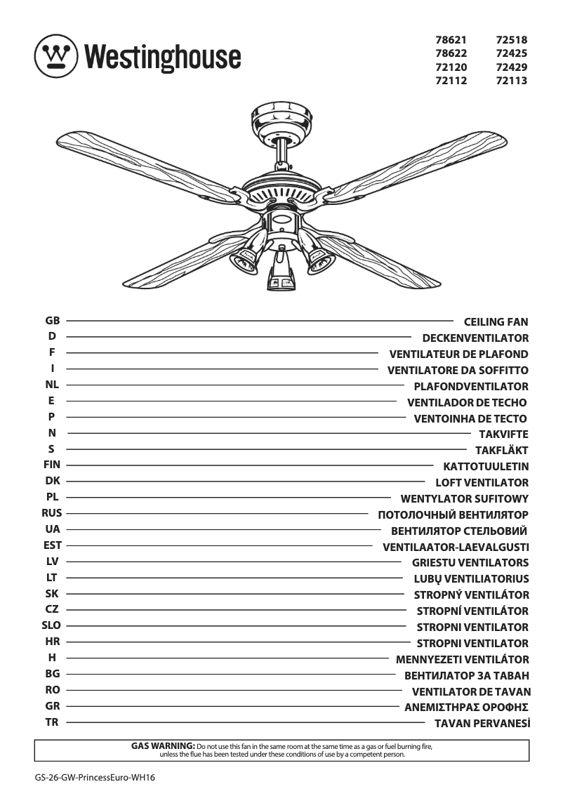 Página 1 del manual Manual de usuario Westinghouse 72113
