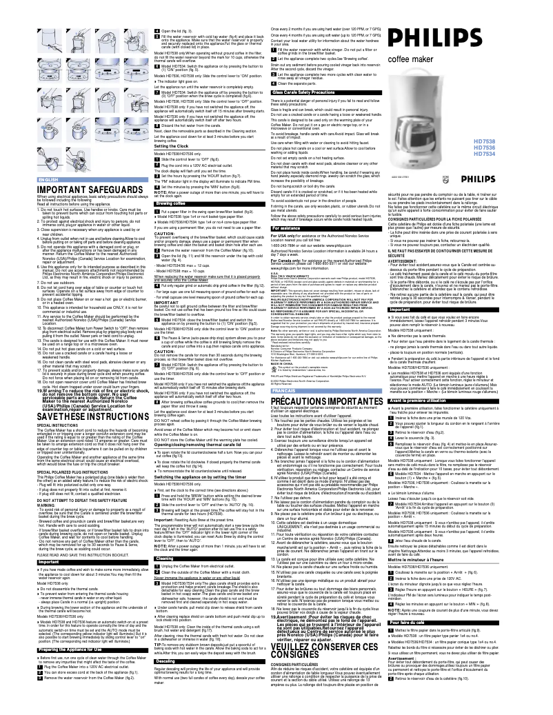 Imagen de la primera página del manual del dispositivo HD7538