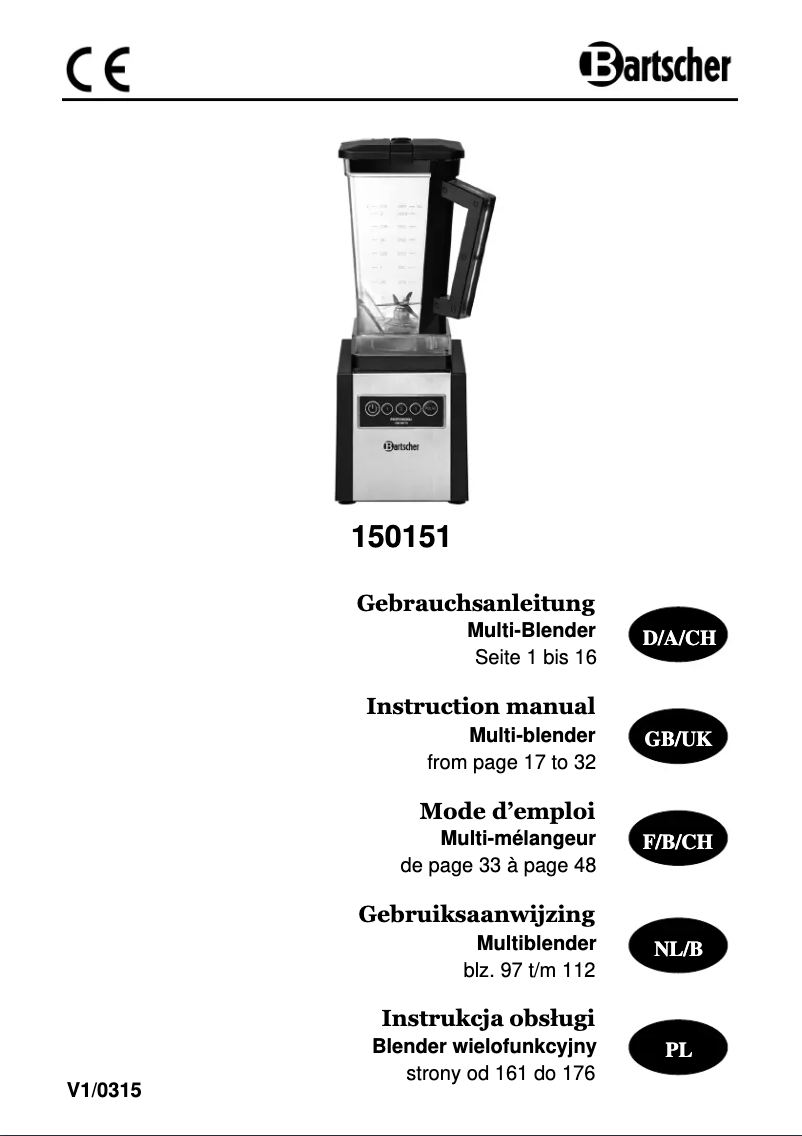 Página 1 del manual Manual de usuario Bartscher 150151