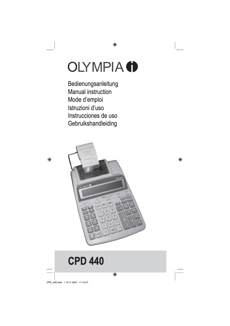 Imagen de la primera página del manual del dispositivo CPD 440