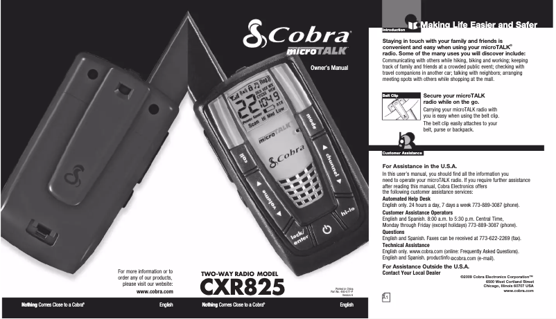 Página nº 1 - Manual de usuario Cobra CXR825