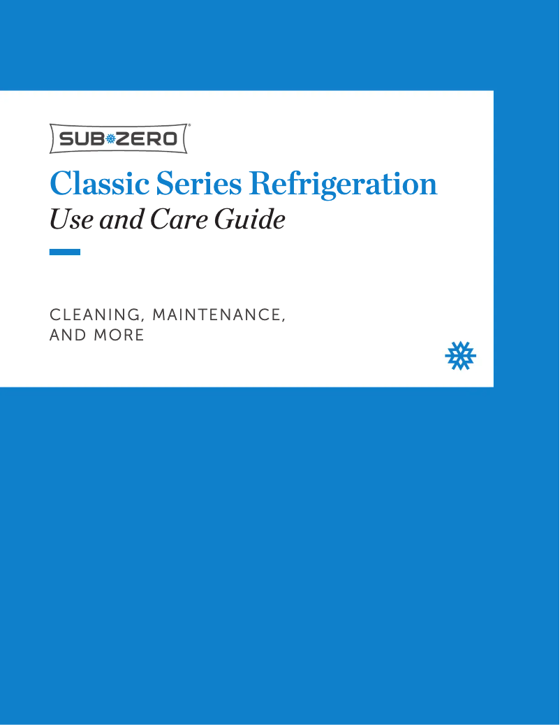 Página 1 del manual Manual de uso y mantenimiento Sub-Zero CL4850UFD