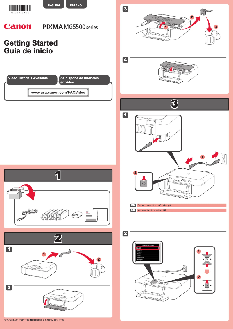 Imagen de la primera página del manual del dispositivo Pixma MG5522