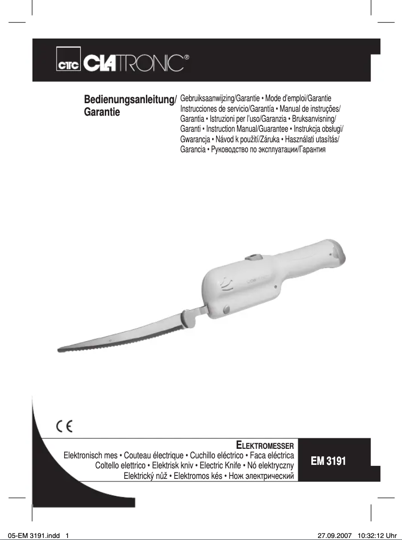 Página 1 del manual Manual de usuario Clatronic EM 3191