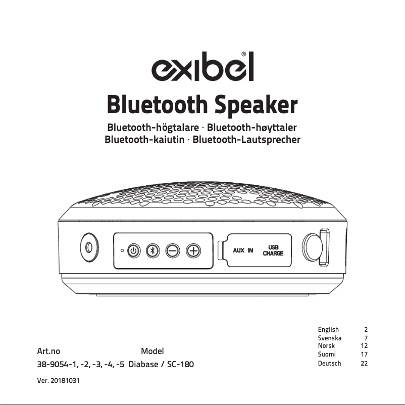 Página 1 del manual Manual de usuario Exibel Diabase SC-180