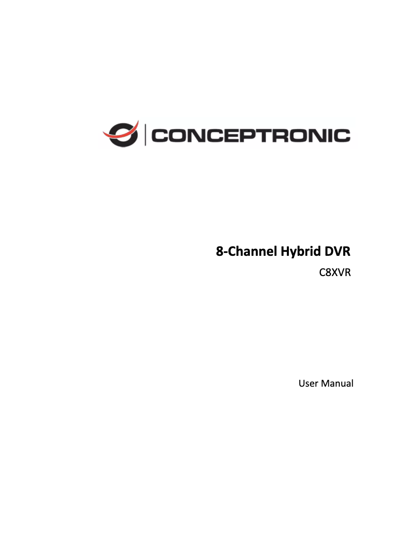 Imagen de la primera página del manual del dispositivo C8XVR