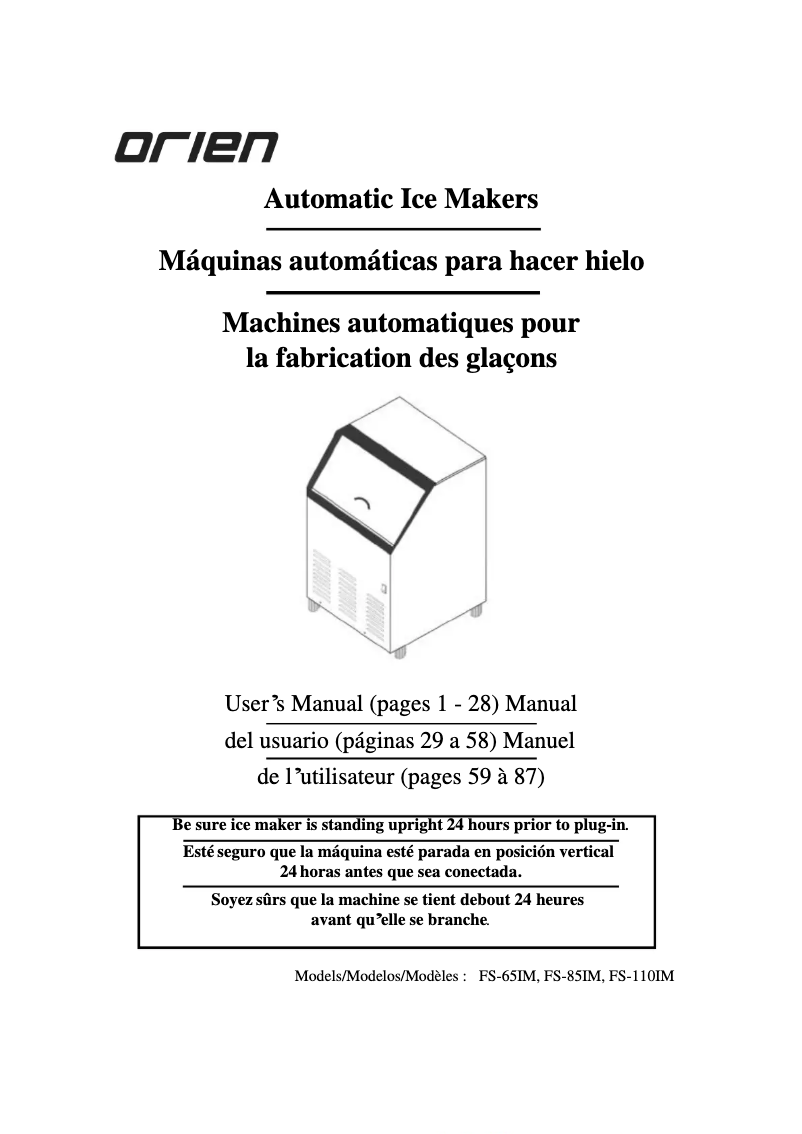 Página nº 1 - Manual de usuario Orien FS-65IM