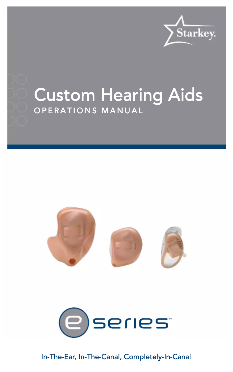 Página 1 del manual Manual de usuario Starkey E Series ITE