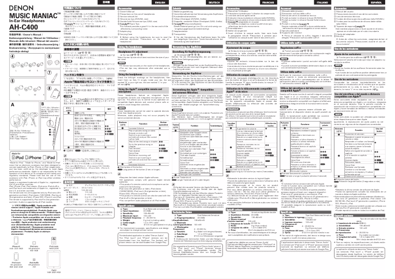 Página 1 del manual Manual de usuario Denon AH-C400