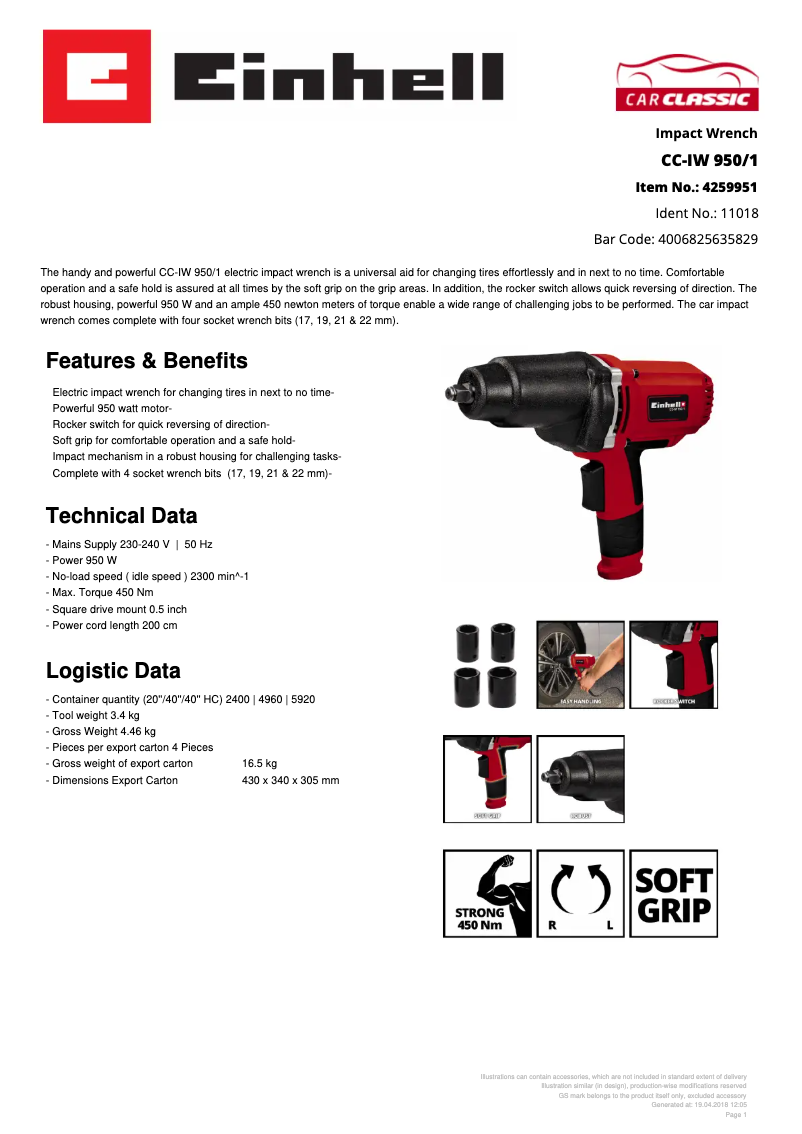 Imagen de la primera página del manual del dispositivo CC-IW 950/1