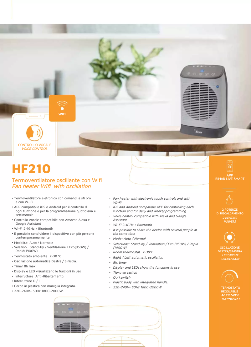 Imagen de la primera página del manual del dispositivo HF210