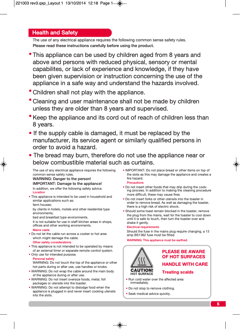 Página 1 del manual Manual de usuario Morphy Richards Chroma 221109