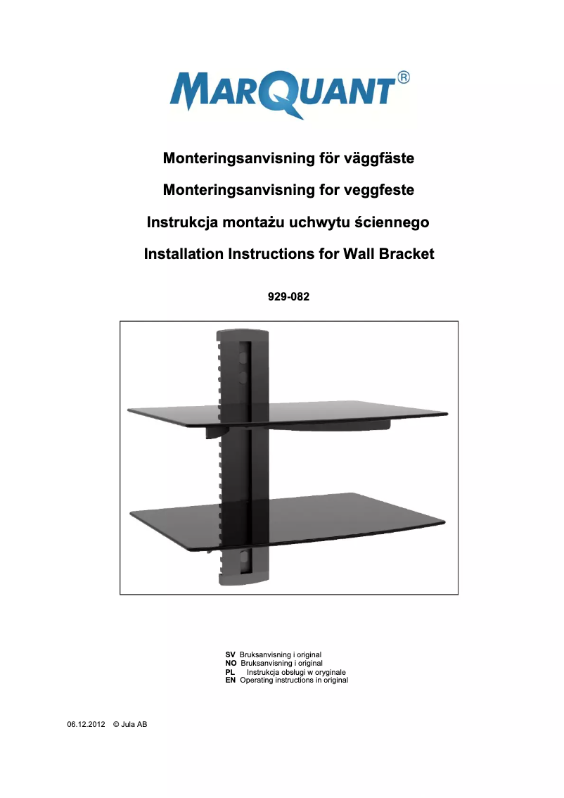 Página nº 1 - Manual de usuario Marquant 929-082