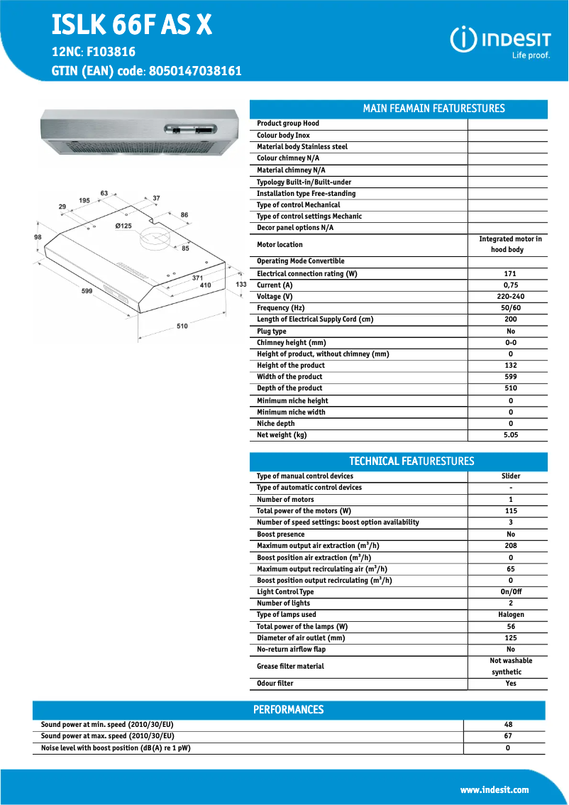 Imagen de la primera página del manual del dispositivo ISLK 66F AS X