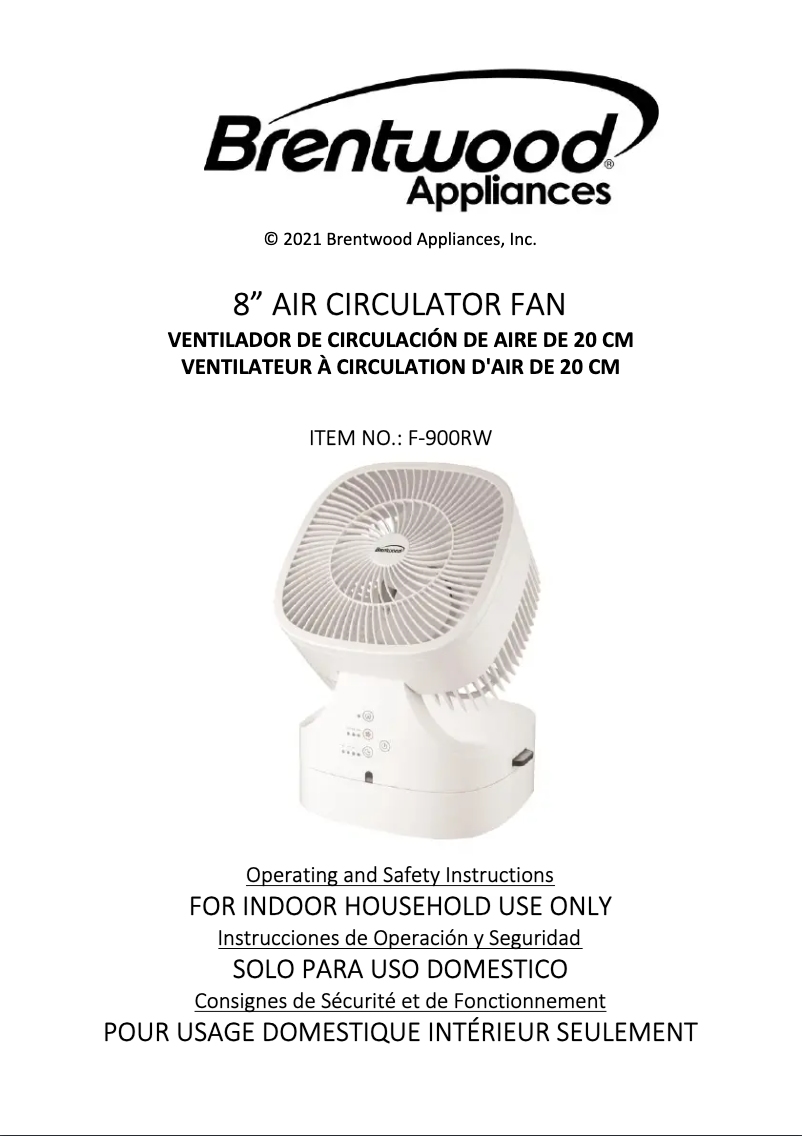 Página nº 1 - Manual de usuario Brentwood F-900RW