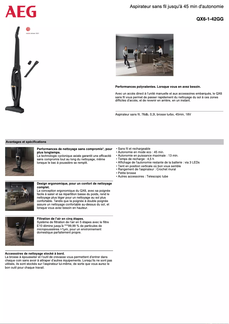 Imagen de la primera página del manual del dispositivo QX6