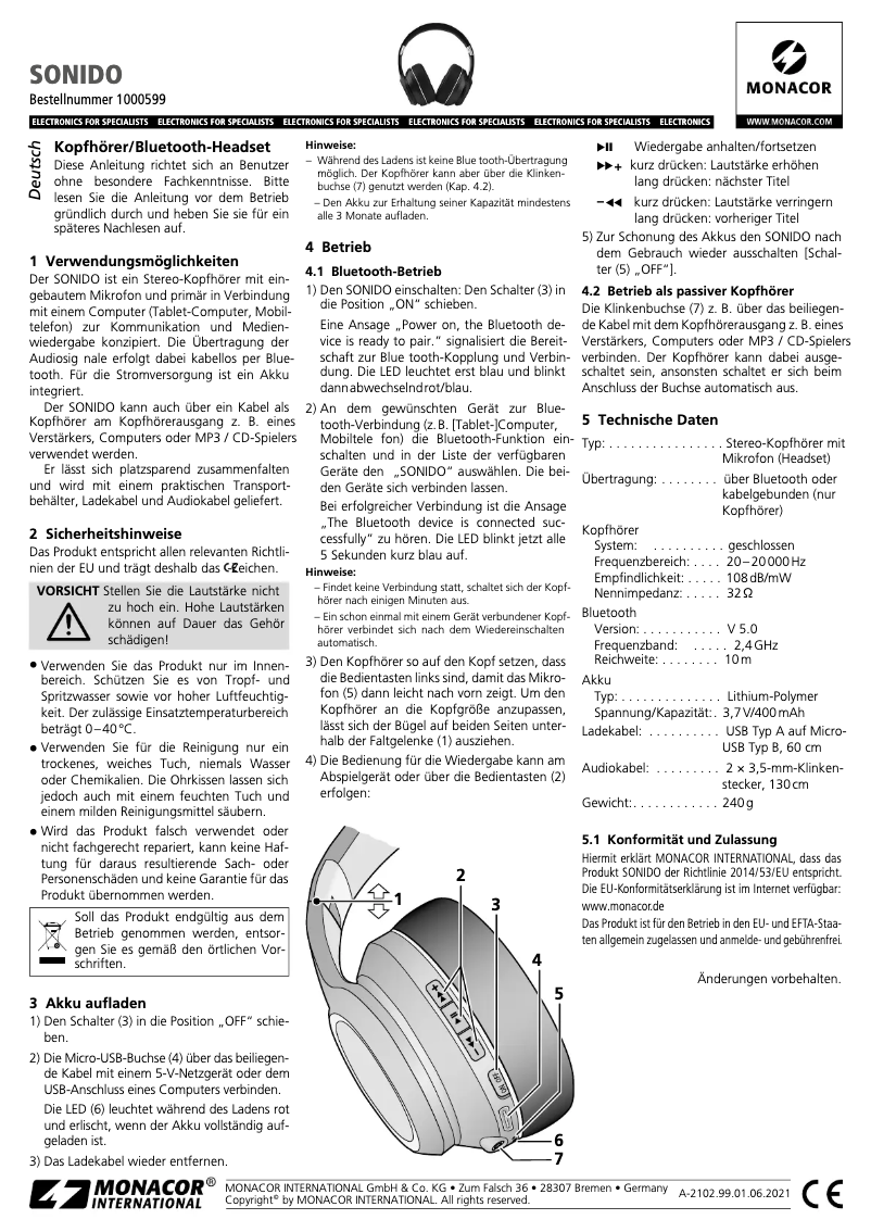 Imagen de la primera página del manual del dispositivo Sonido
