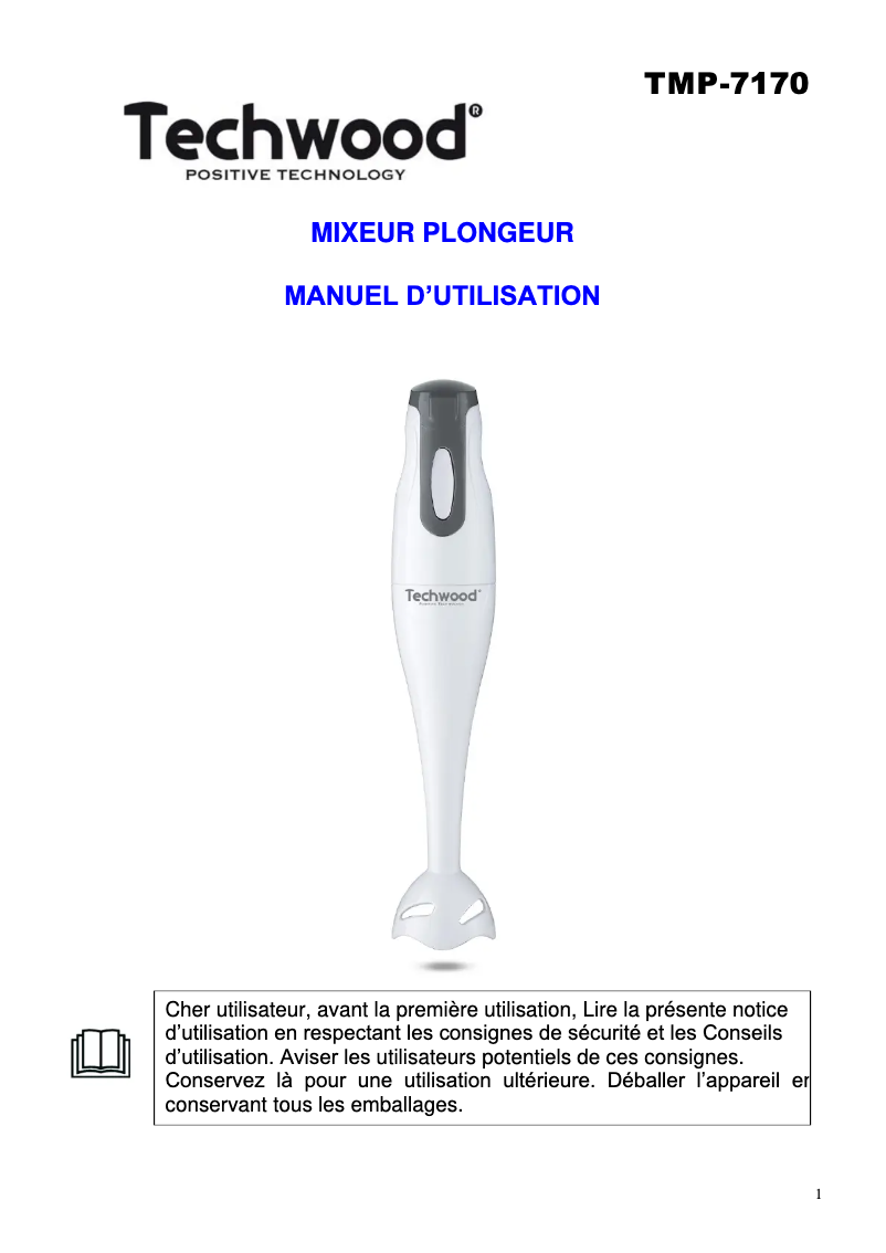 Imagen de la primera página del manual del dispositivo TMP-7170