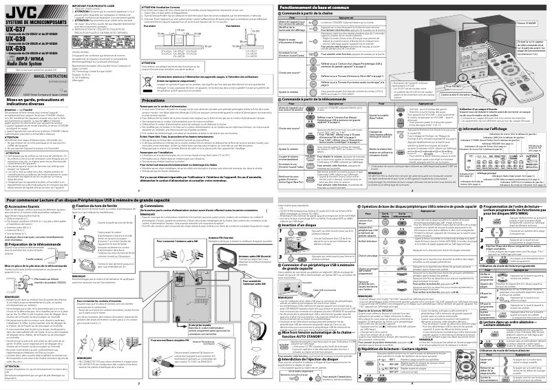 Página nº 1 - Manual de usuario JVC CA-UXG37