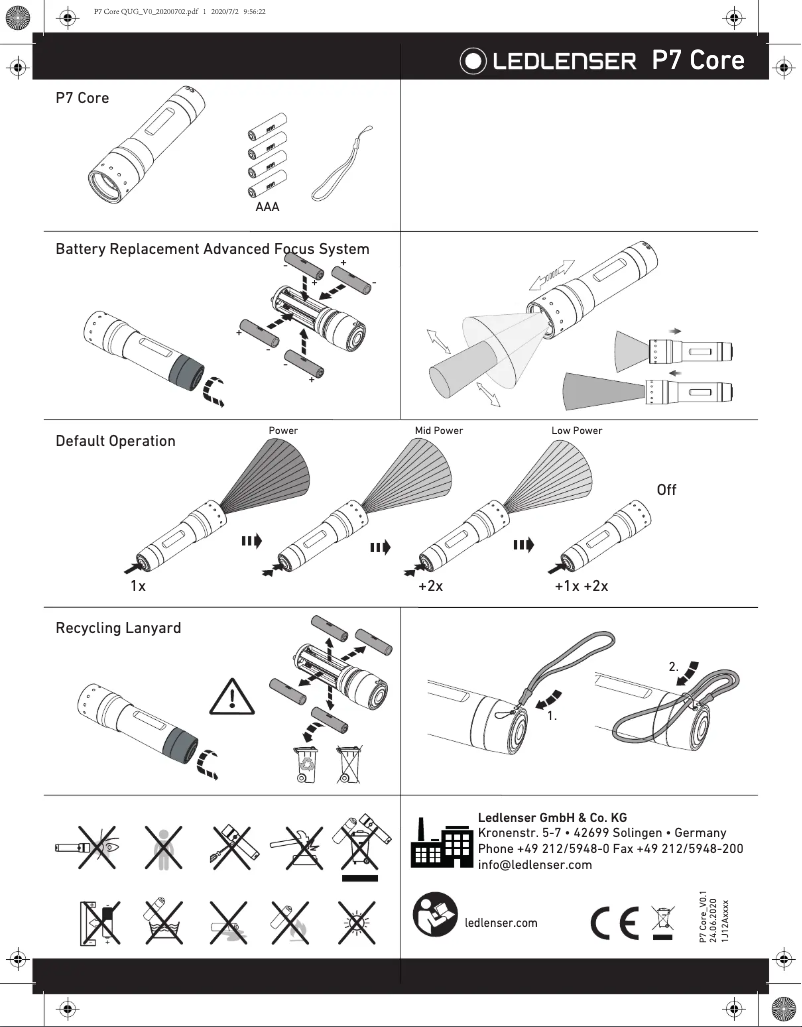 Imagen de la primera página del manual del dispositivo P7 Core