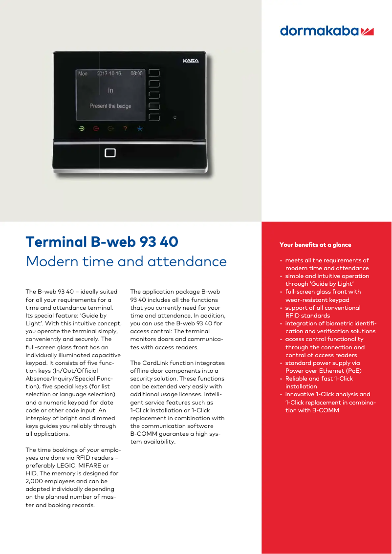 Imagen de la primera página del manual del dispositivo B-web 93 40